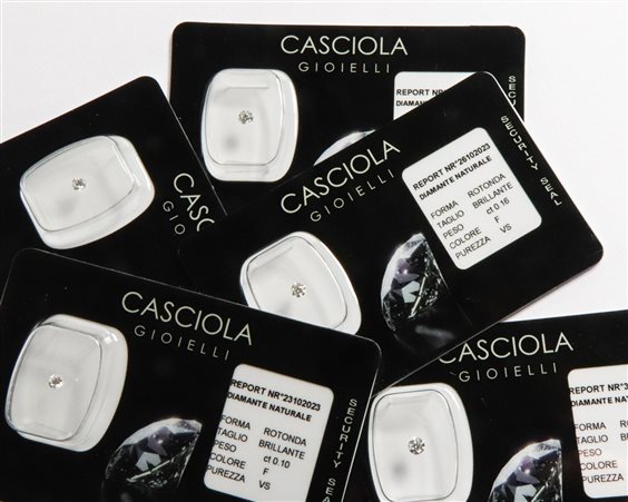  Piedra certificada Casciola Gioielli BLISTER in Diamante Diamante 0.10 Ct 30062026 - 30062026